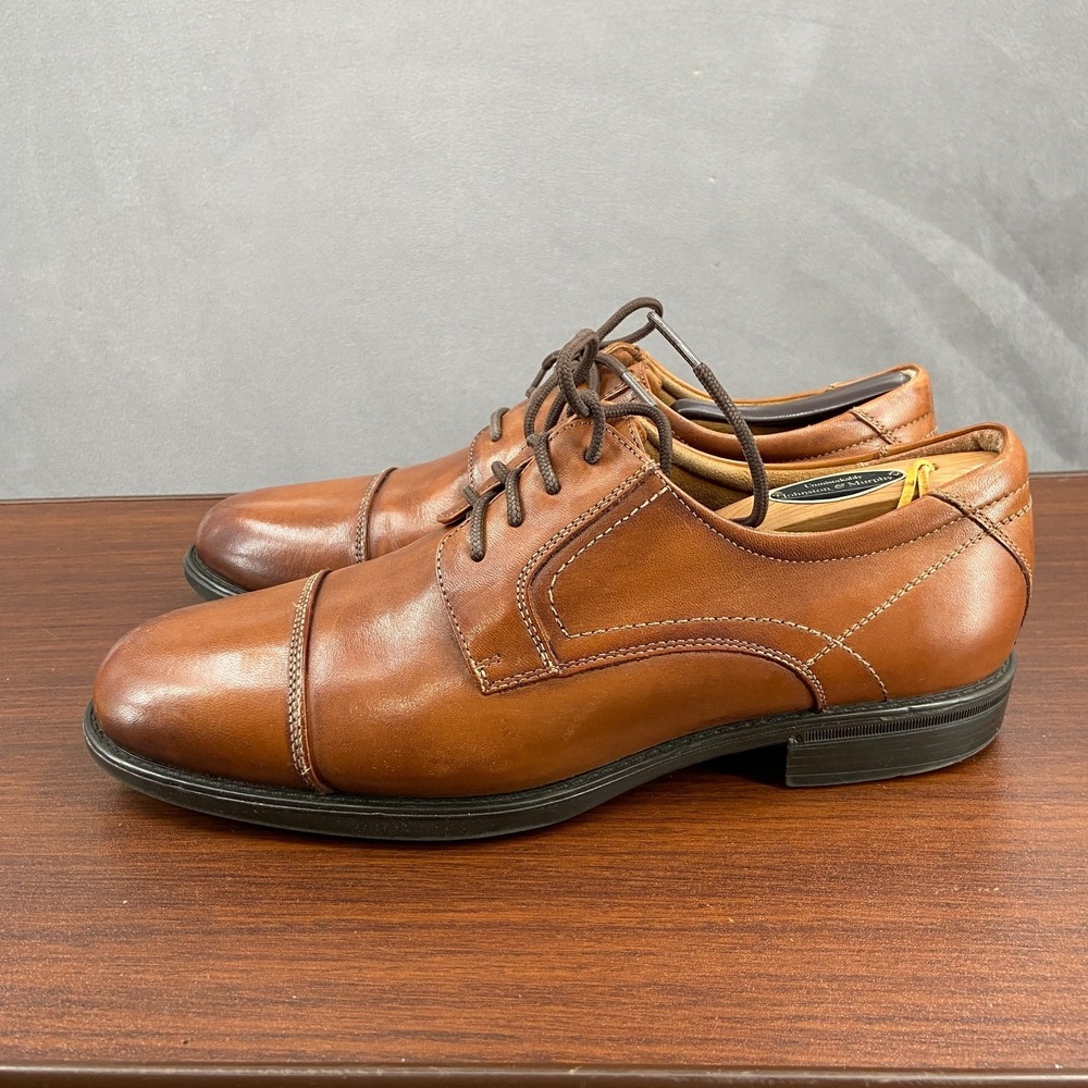 Florsheim Medfield 11578 Mens 8.5 3E Dress Shoes Cognac Leather Cap Toe Oxford